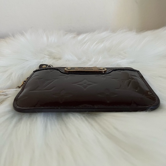 Louis Vuitton Burgundy Vernis key Case Pouchette Amarante Monogram EUC - Picture 9 of 16